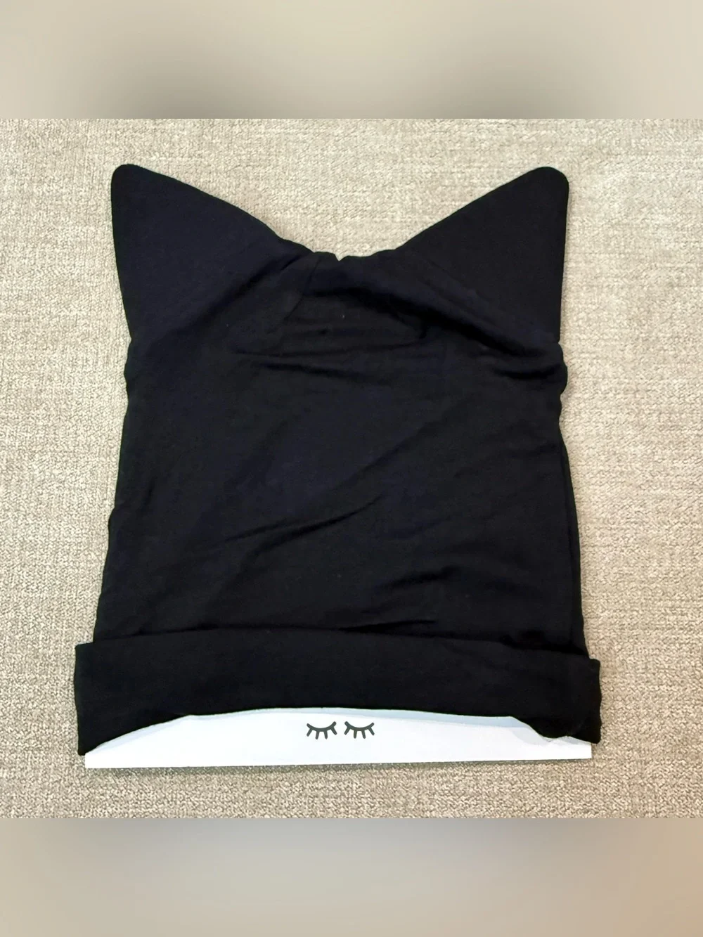 Little Sleepies Black Infant Beanie with Cat Ears New in Bag